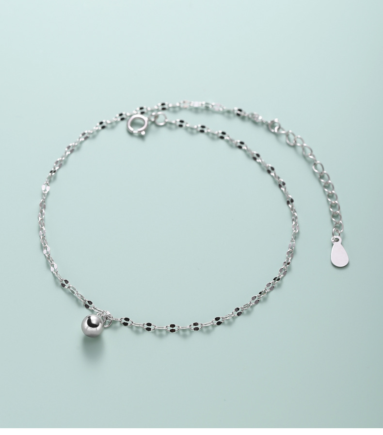 925纯银圆珠豆豆脚链女简约2023年新款轻奢时尚足饰夏季饰品F4216详情5