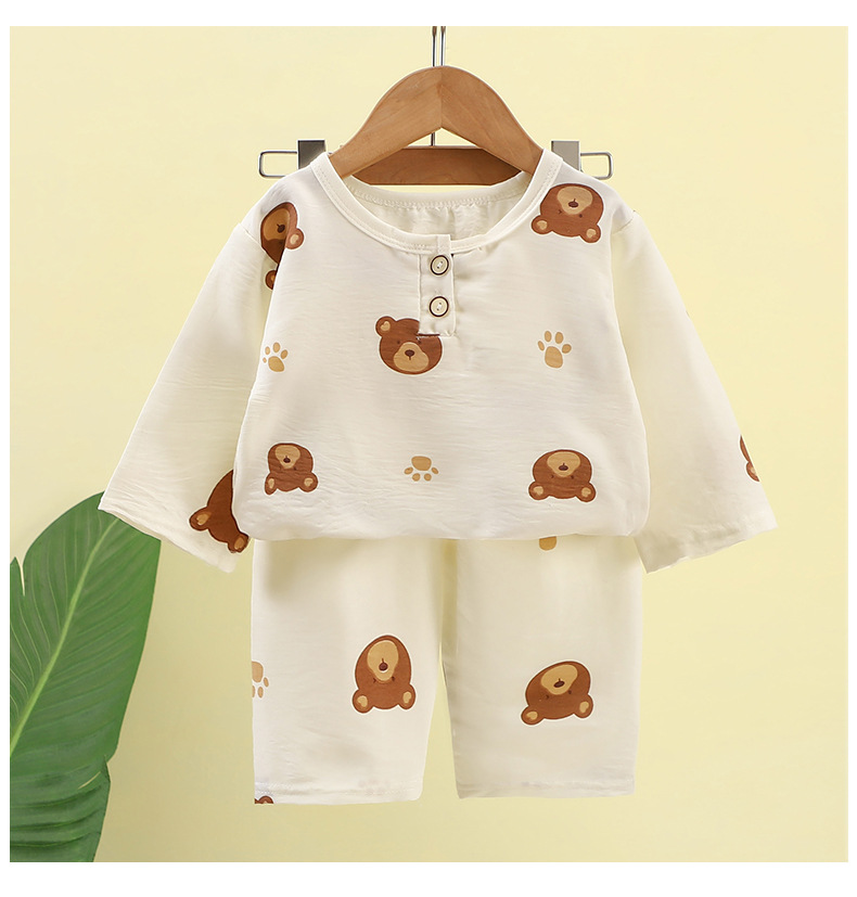 儿童夏季爆款云朵棉薄款家居服套装 男女童中袖空调服中裤休闲睡衣 童装新款详情16