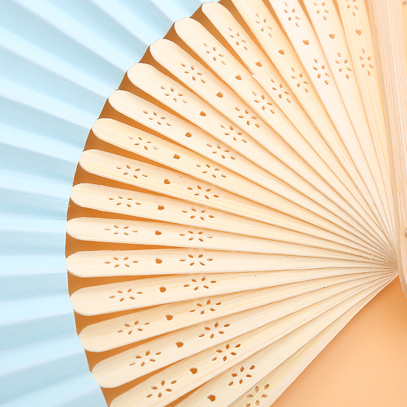 Seven-inch white blank advertising fan custom processing DIY foreign trade export bamboo frame fan blank paper fan creative promotional fan pic 2