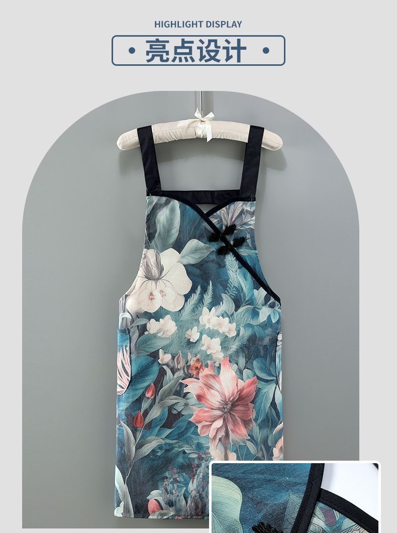 New fashionable large-flower waist breathable, stain-resistant and dust-proof cover, dirt-resistant and wear-resistant, suitable for household work and kitchen use pic 6