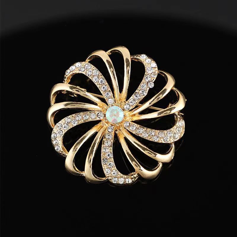 韩版质感胸针女高级感合金胸花轻奢小众镶钻固定防走光别针大衣饰详情8