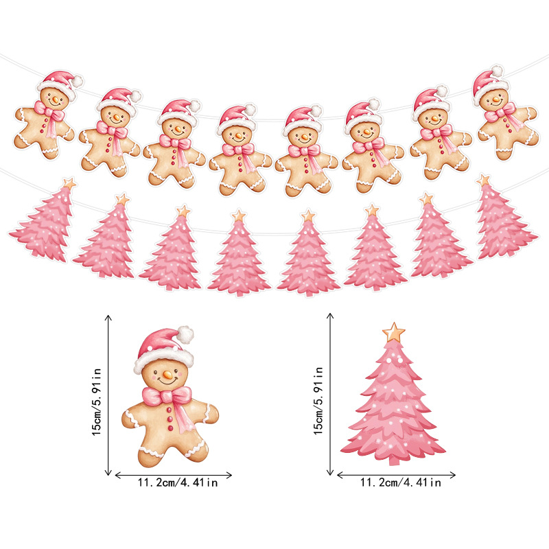 定制跨境主题派对装饰拉旗彩旗场地布置用品ins风纸质燕尾旗横幅详情14