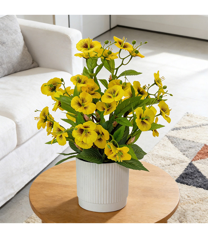Artificial flowers such as pansies, butterfly flowers and cat face flowers are beautiful and easy to maintain for home living room desktop decoration pic 11