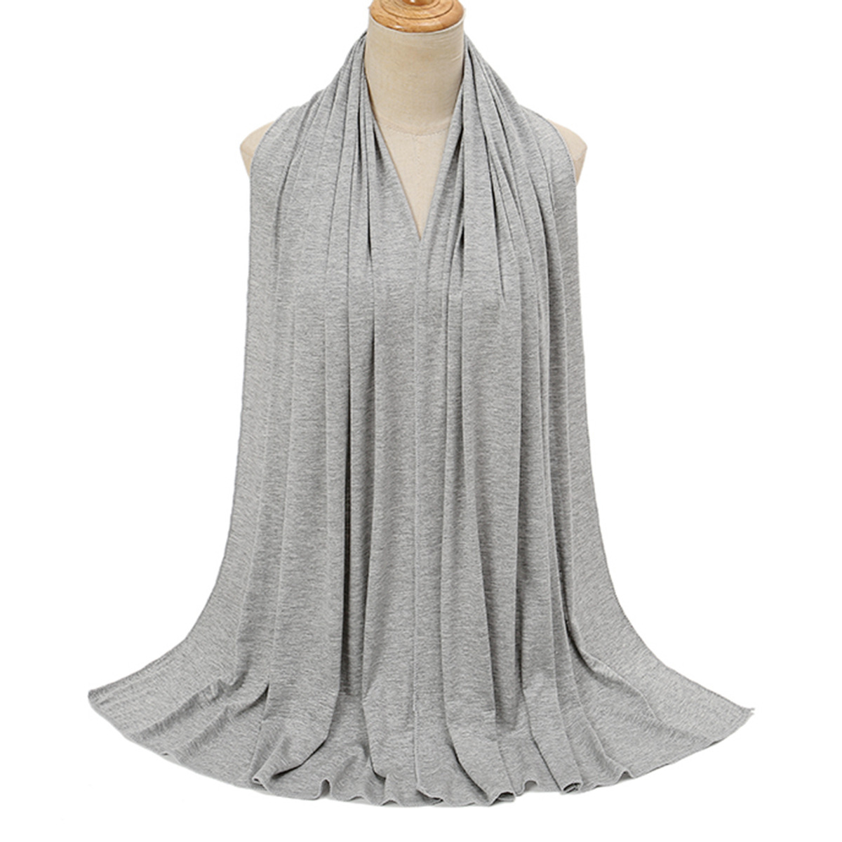 Cross-border Middle East best-selling solid-color mercerized cotton headscarf, soft and versatile, warm autumn and winter shawl Jersey scarf pic 13