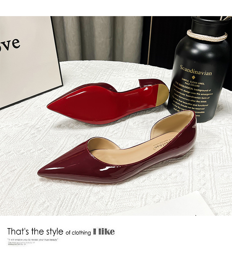 2024新款春秋法式内增高尖头侧空平底鞋女浅口百搭通勤单鞋漏脚趾详情26
