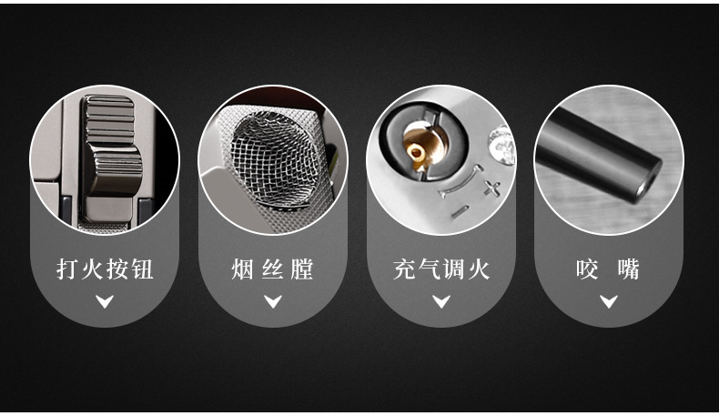 中邦ZB7002斜火明火充气打火机抽烟丝烟斗双用打火机跨境外贸货源详情2