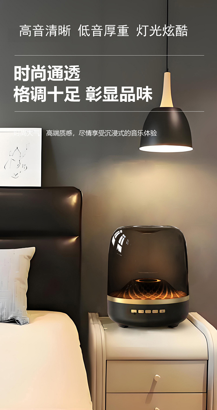 Cross-border e-commerce Bluetooth speaker, home wireless glass RGB lighting, portable desktop small subwoofer speaker pic 2