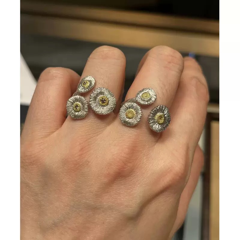 fever同款银色小花戒指女小众设计轻奢高级感雏菊新款夏季韩国ins详情6