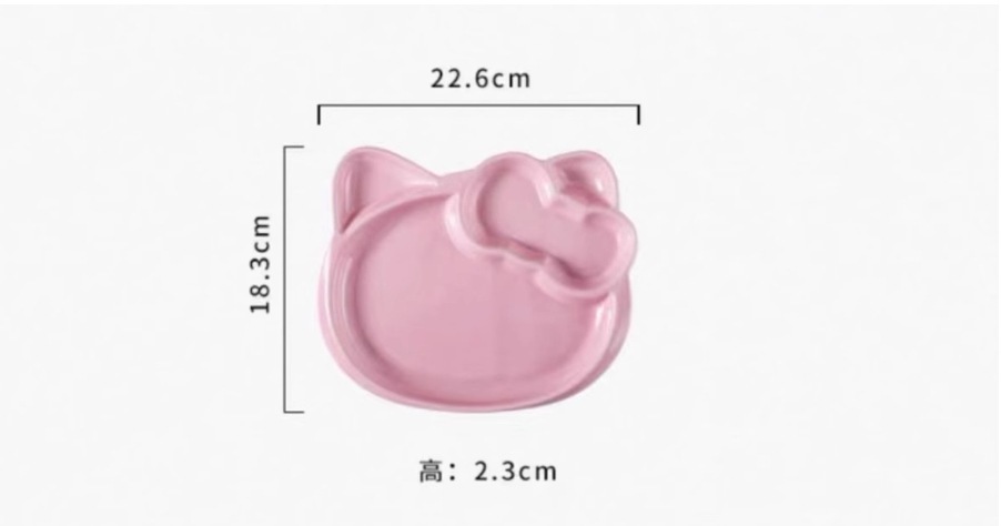 Cute cartoon cat ceramic creative compartments tableware, high appearance level, breakfast fruit salad pose, irregular plates pic 1