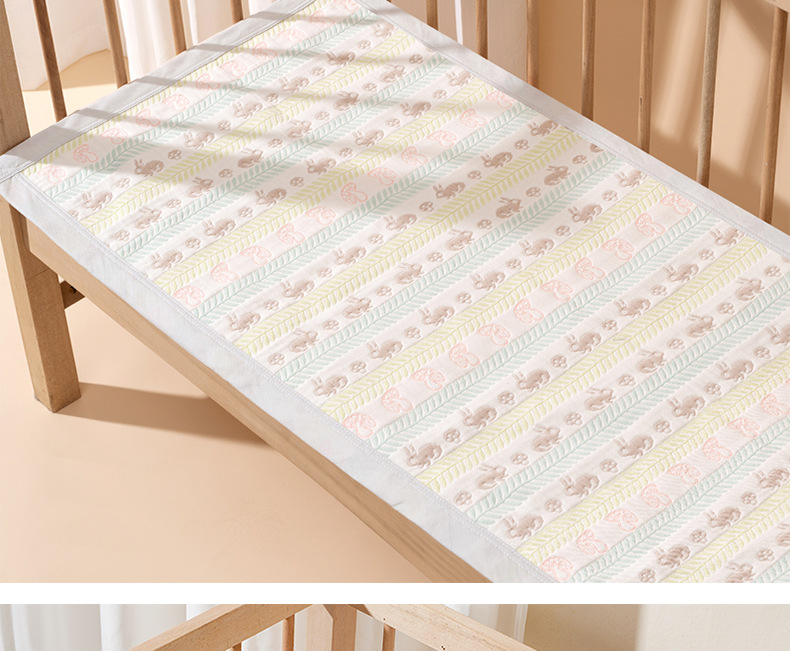 新生婴儿六层纱布软凉席宝宝纯棉大尺寸床单儿童夏季吸汗透气详情12