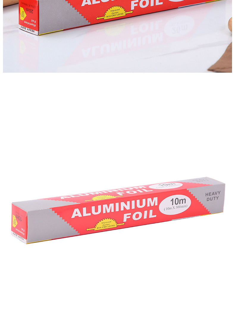 跨境加厚铝箔纸，烤箱空气炸锅家用烤肉烘焙纸 外贸英文盒装详情13