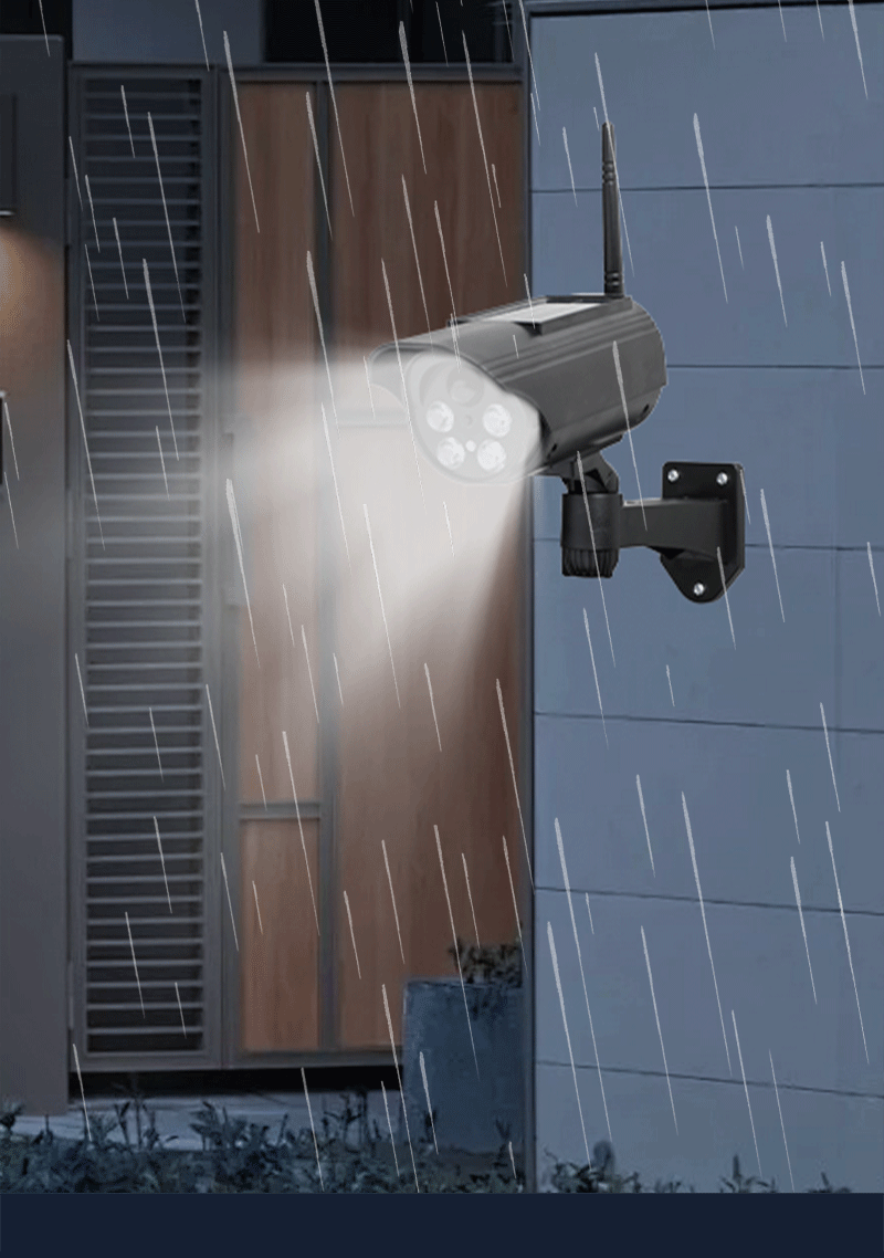 Cross-border new solar lamp, simulation camera lamp, waterproof sensor rotating fake surveillance camera, wall lamp and street lamp pic 7