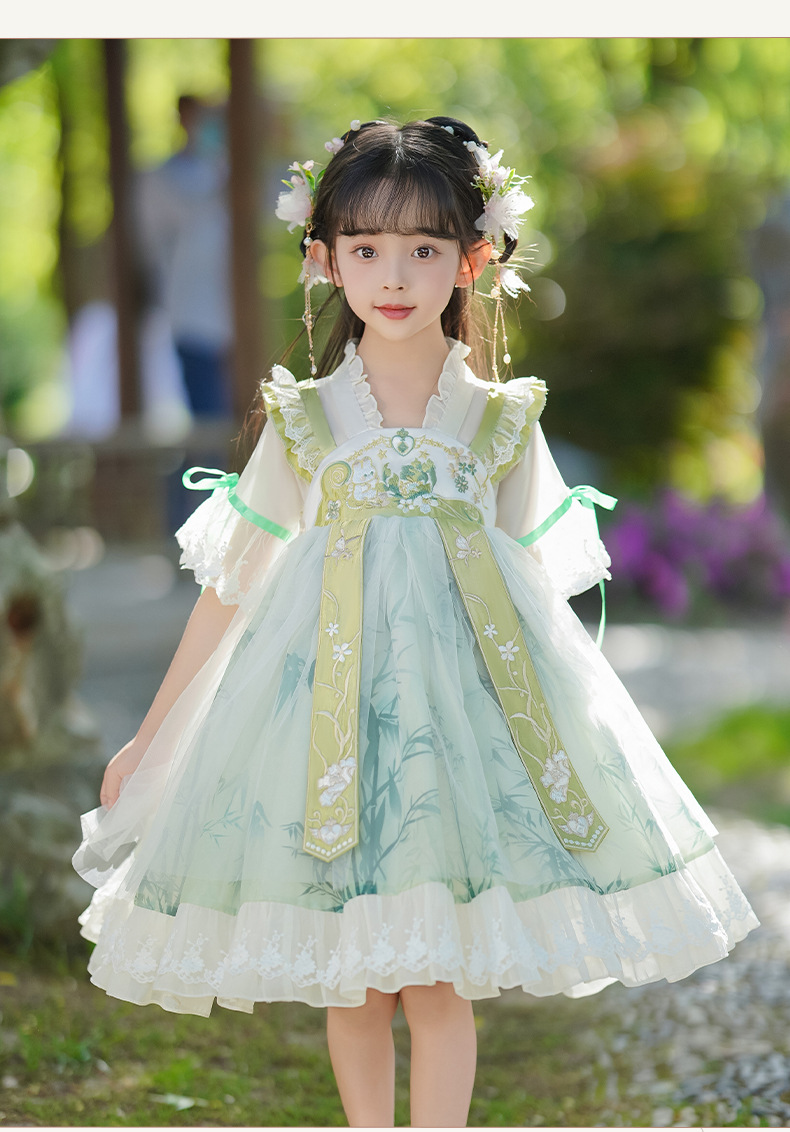 国潮汉服女童春装2025新款连衣裙儿童国风超仙春季唐装中国风童装春款详情11