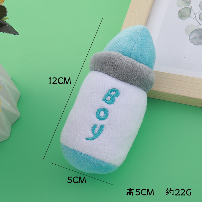 New pet dog plush sound-sounding baby bottles, animal cartoon, chewable pet cat and dog toys and supplies in stock for wholesale pic 7