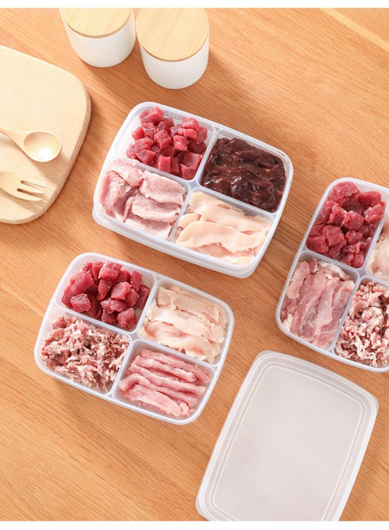 冰箱保鲜盒食品级批发日式家用塑料冻肉冷冻分格葱姜蒜密封保鲜盒详情12