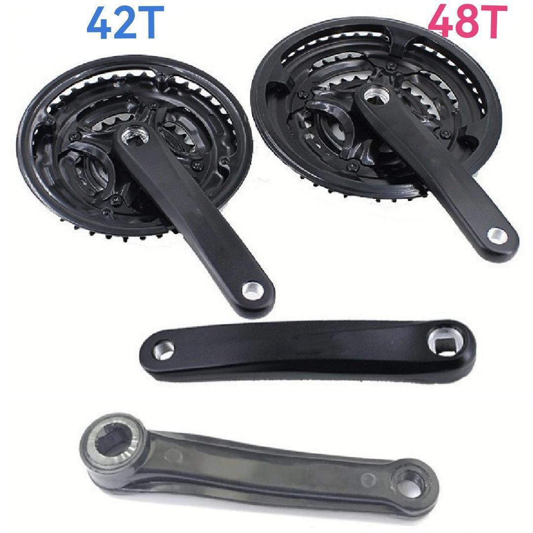 Mountain bike chainring 152170 plastic-coated crutches bicycle accessories wheel, 42T, 48T three-piece speed square hole crank accessories pic 7