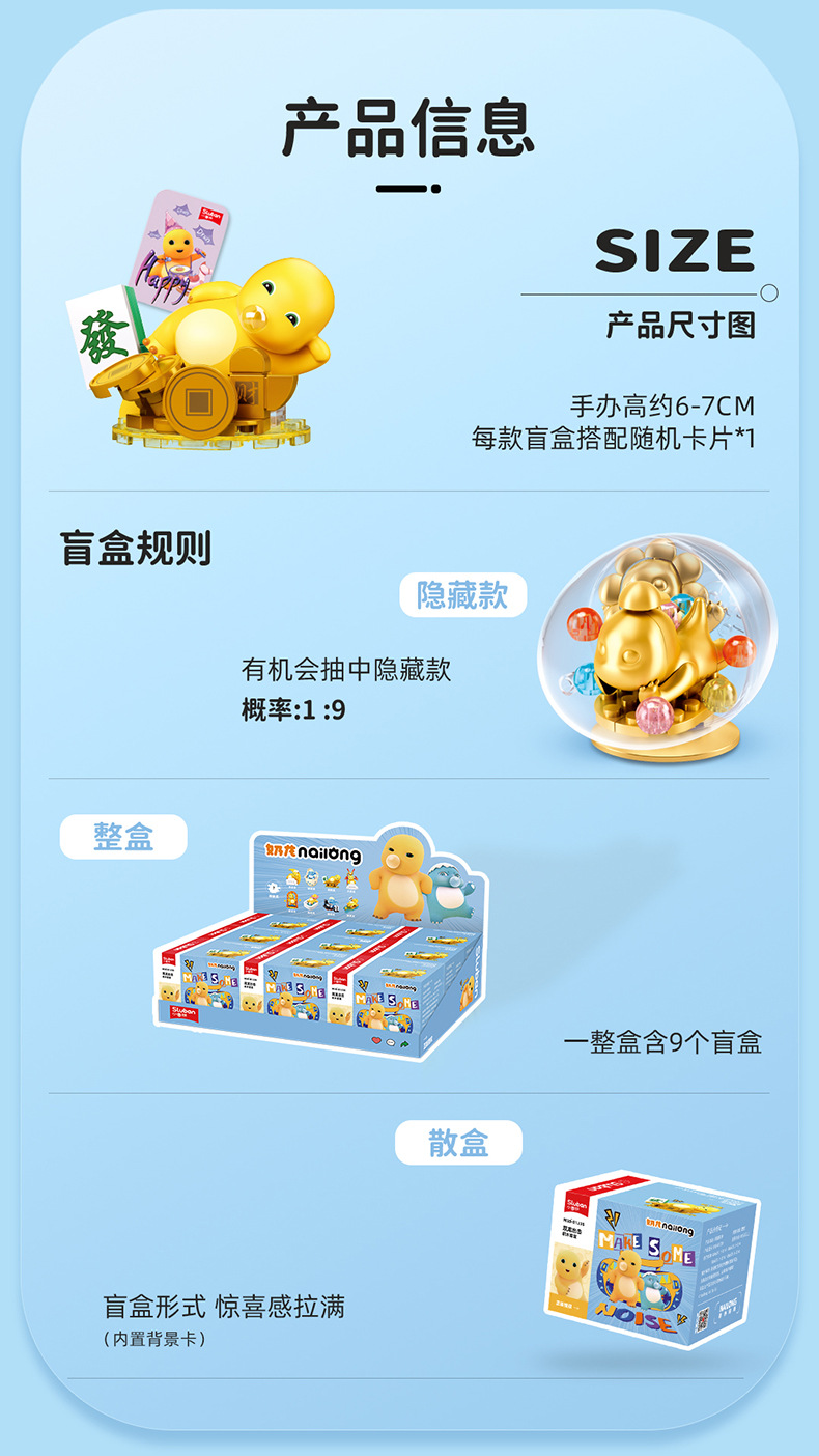 小鲁班拼装积木奶龙盲盒第二弹正版授权公仔摆件男女孩生日礼物详情3