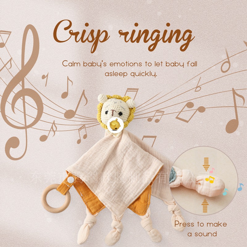 跨境婴儿安抚巾宝宝可入口啃咬毛巾 钩针玩偶摇铃新生儿哄睡玩具详情20