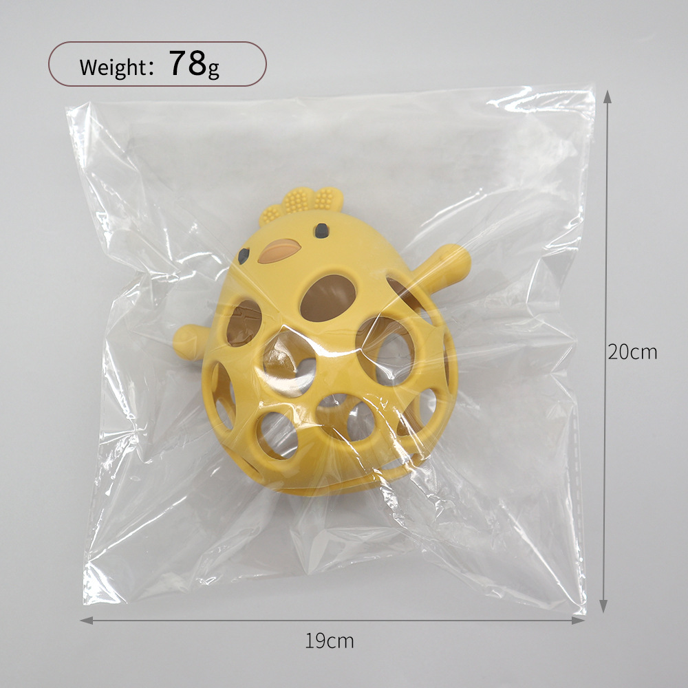 跨境母婴新品宝宝磨牙棒硅胶玩具防吃手小鸡手抓球牙胶婴儿食品级详情9