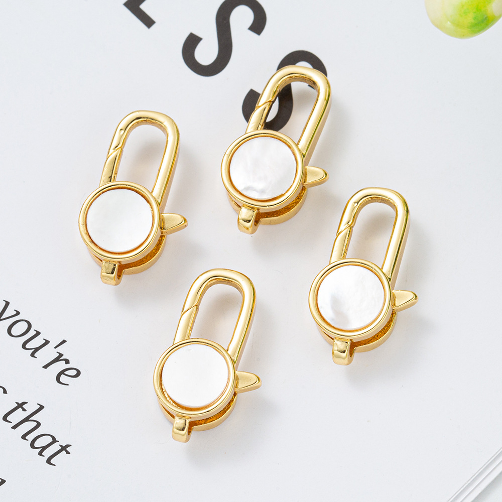 White shell geometric four-leaf clover butterfly Lobster clasp diy necklace bracelet accessory material Decorative clasp End connection clasp pic 8
