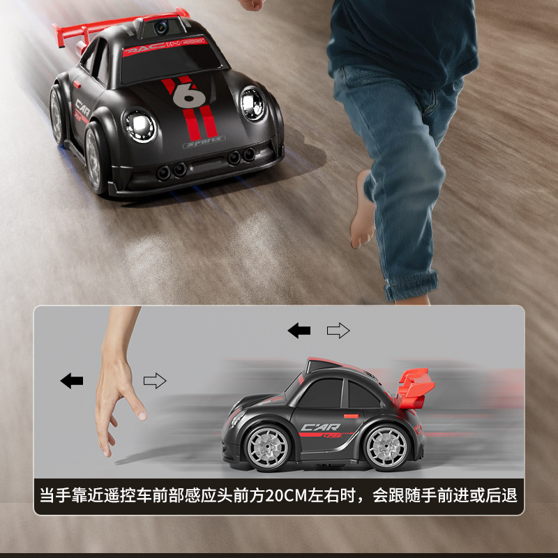 Cross-border remote control MINI car camera and photo cartoon Q-version mini screen control racing drifting C6 remote control car toy pic 10