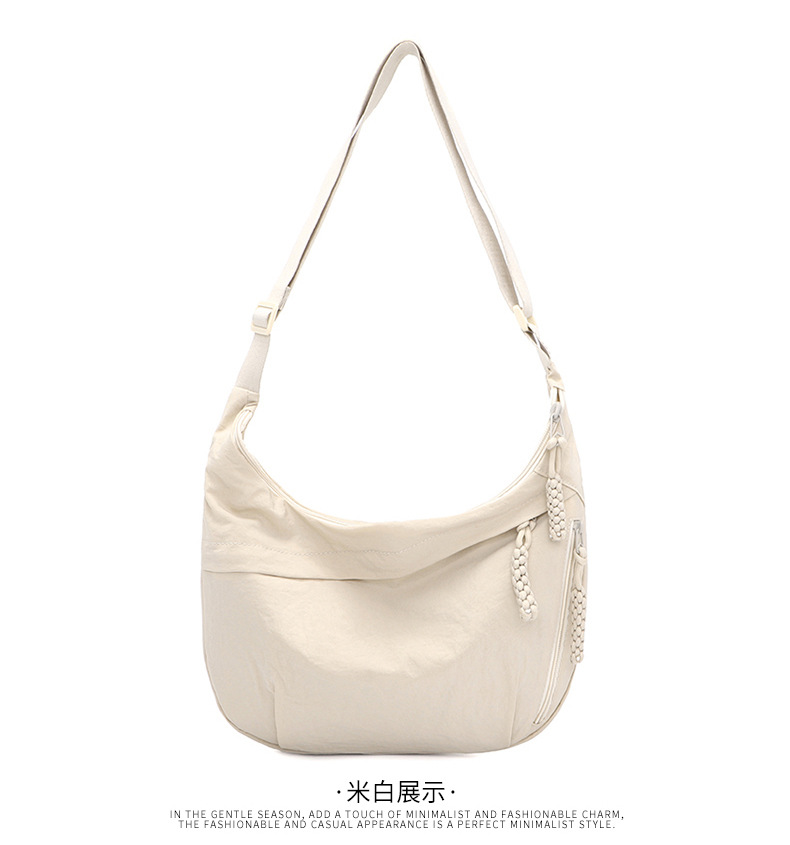 Japanese minimalist large-capacity crossbody bag for girls, 2024 new style student small crossbody bag, single-shoulder fabric bag, versatile dumpling bag for girls pic 16