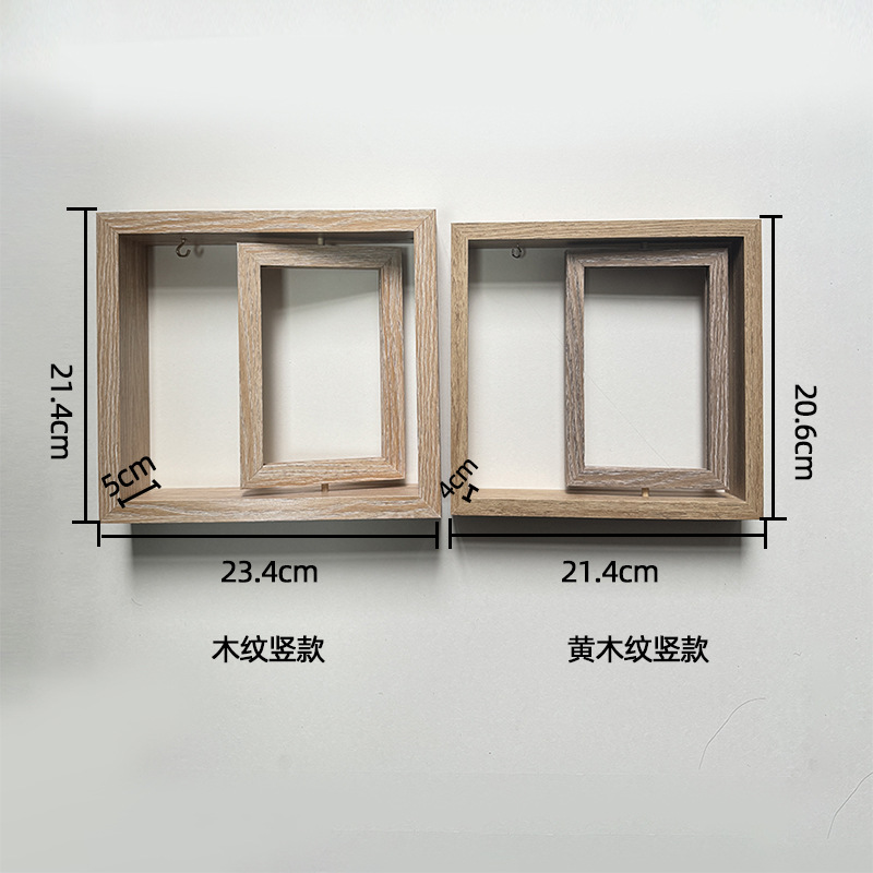 跨境创意双面旋转6寸7寸木质相框摆台个性情侣礼品纪念木质相框详情1