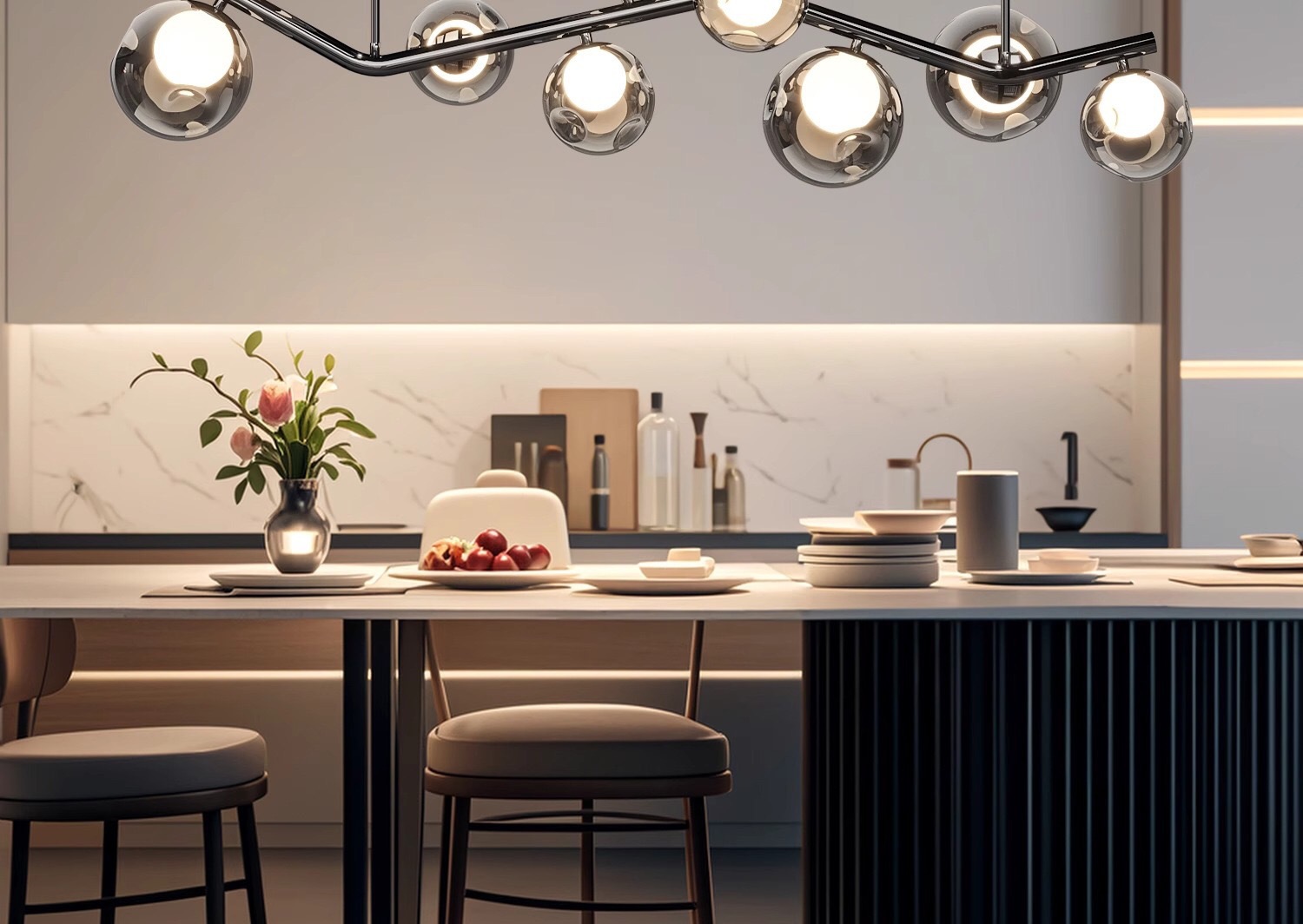 Restaurant chandelier, Italian magic bean, living room bar counter, minimalist hall, dining room, master bedroom lighting fixtures, molecular magic bean lamps pic 5