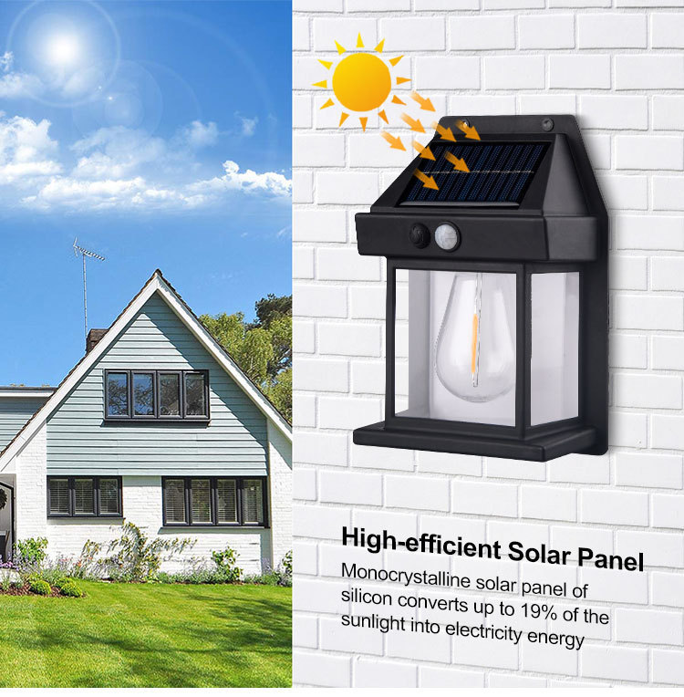 New solar-powered outdoor courtyard wall lamps, human-sensing household garden waterproof outdoor energy-saving street lamps pic 1