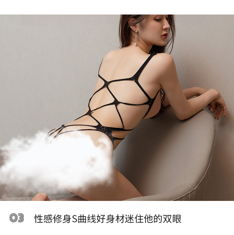 情夜阁情趣内衣女 性感内衣大码透明连体网衣开裆袜一件代发 080详情5