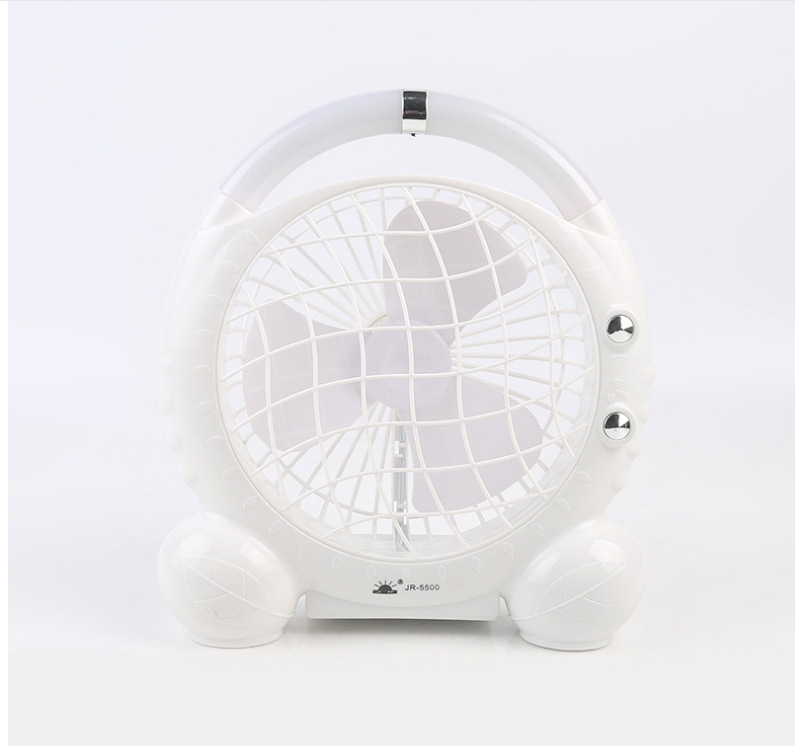 JR-2018 Lighted fan rechargeable student dormitory home rechargeable fan mini Portable with strong wind force pic 4