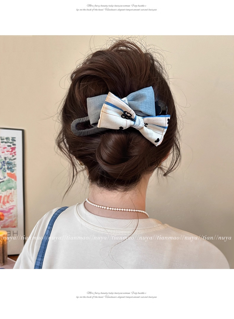 鸭嘴夹大号简约撞色蝴蝶结发饰后脑勺发夹百搭发量多头饰夹子详情27