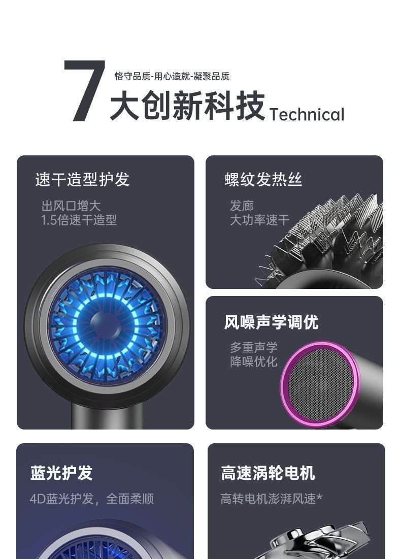 专用德国吹风机大功率不伤发负离子恒温冷热交替吹风筒宿舍电吹风详情5