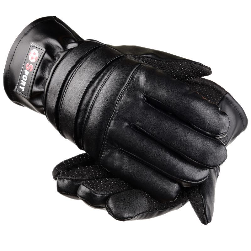 Winter leather gloves for men, thickened and warm for riding motorcycles, with fleece waterproof, wear-resistant and warm cotton for motorcycle riding pic 7