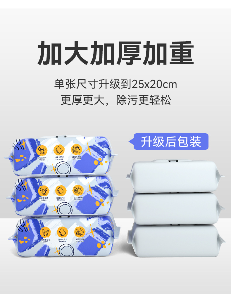 厨房湿巾加大加厚家用油烟机灶台专用强力清洁一次性抹布去油污详情9