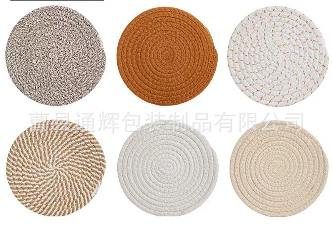 碗垫隔热餐垫圆形麻编织杯垫隔热盘垫装饰道具垫子家用防烫锅垫详情15