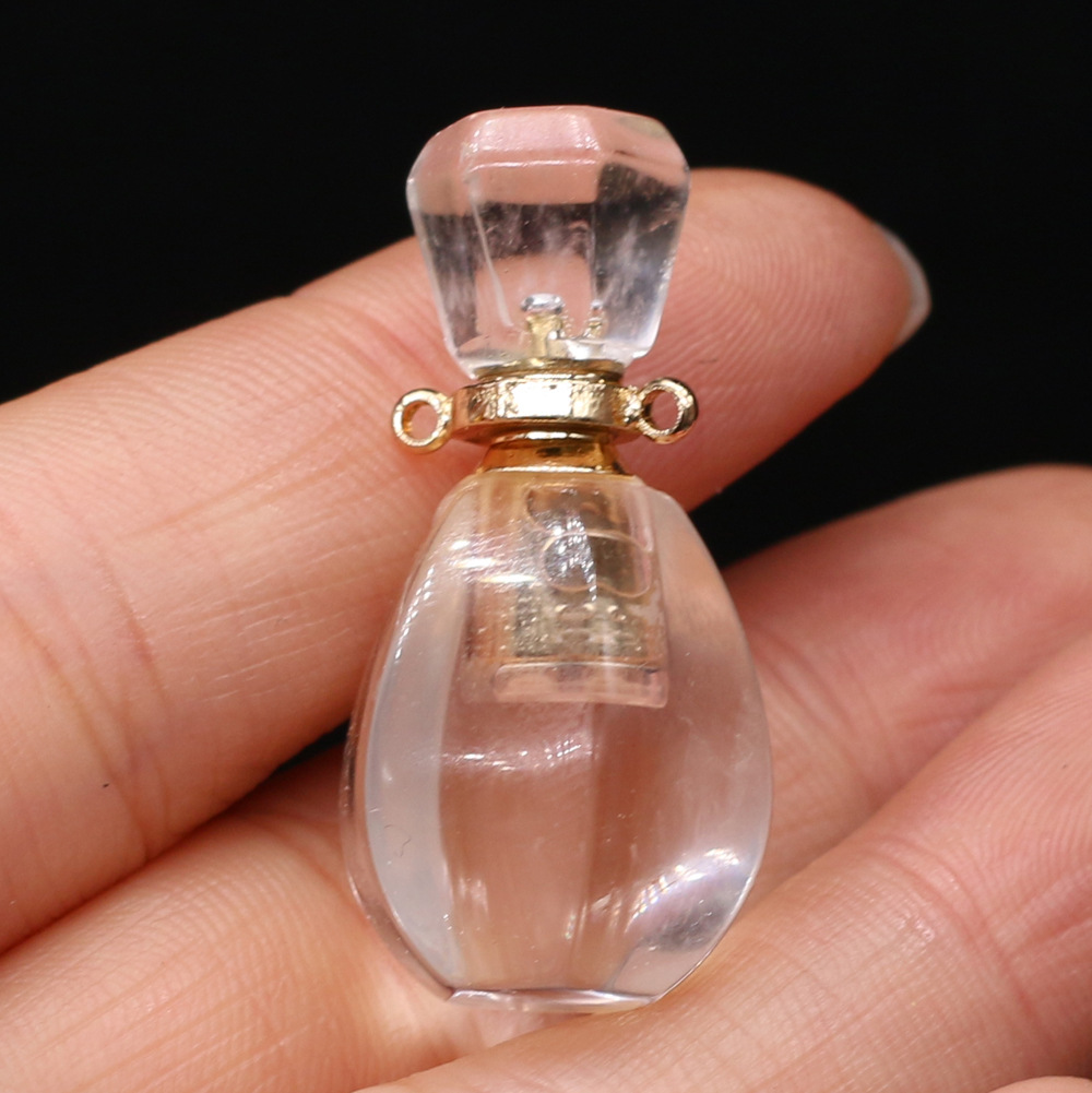 Exquisite natural semi-precious stone perfume bottles, white crystal, various shapes, DIY accessories, fashionable and exquisite wholesale production pic 56