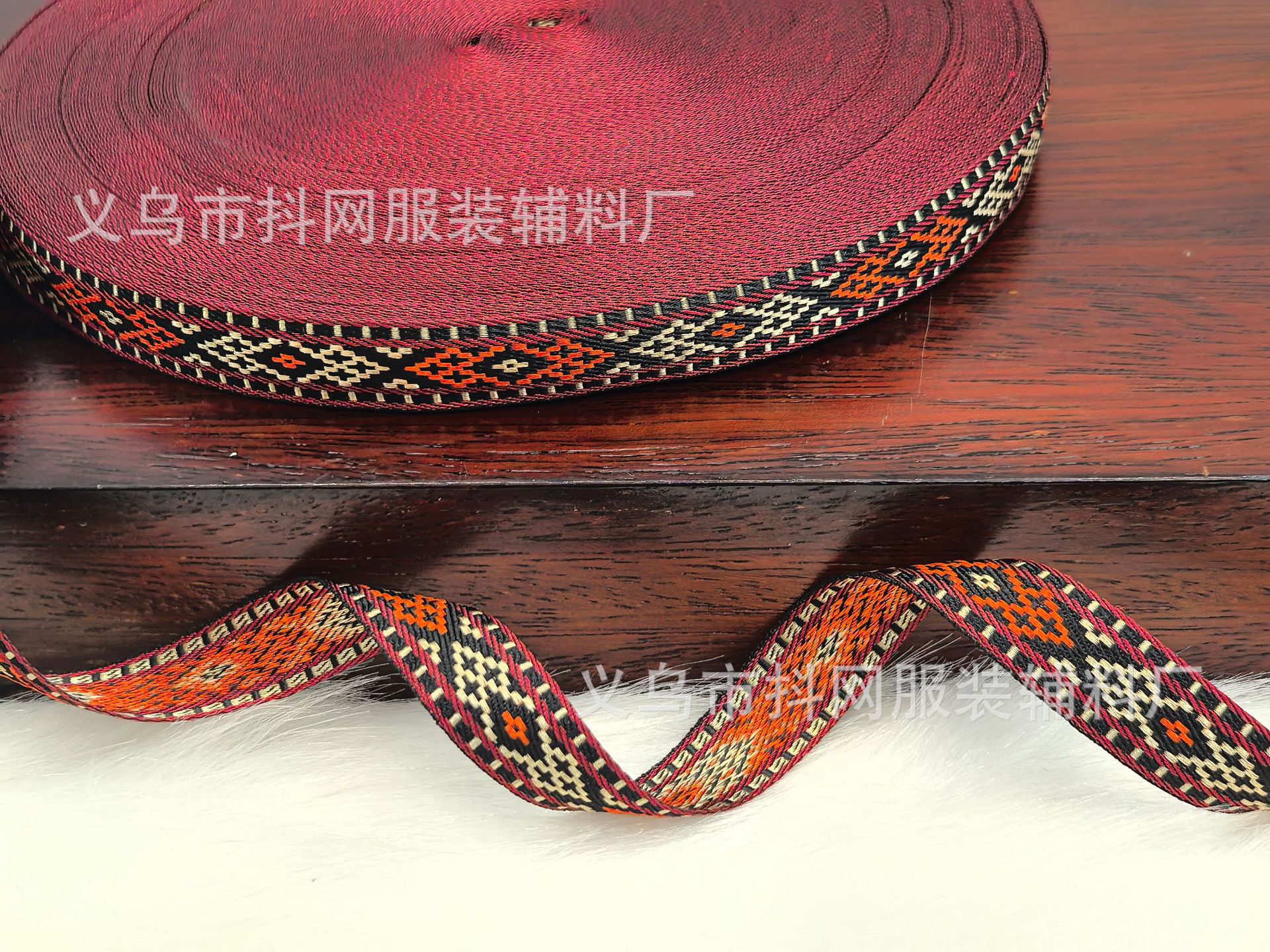 1.5-2.5cm复古民族风菱形图案提花织带服装辅料礼盒包装带日系风详情9