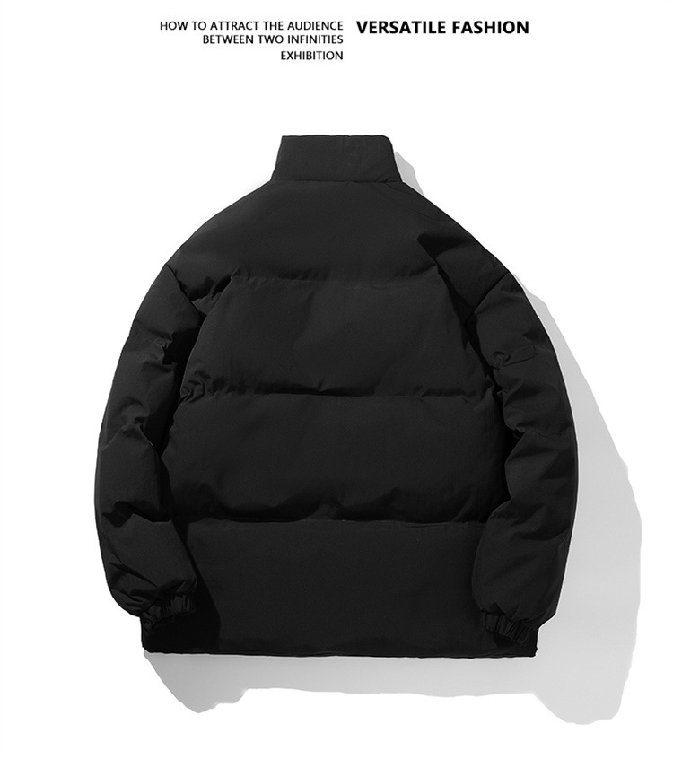 新款羽绒棉服男士外套冬季棉衣加厚潮牌大码立领宽松纯色情侣棉袄详情8