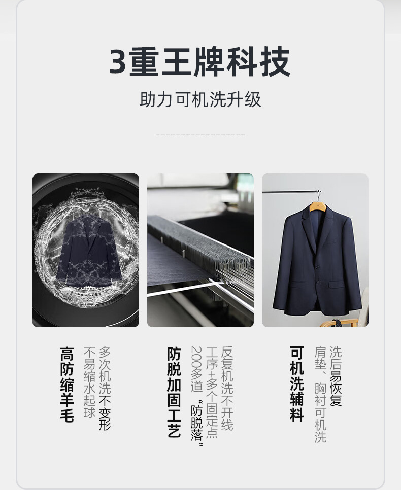 男士西装套装高级感正装混纺羊毛可机洗伴郎服婚礼定制西服外套男详情10