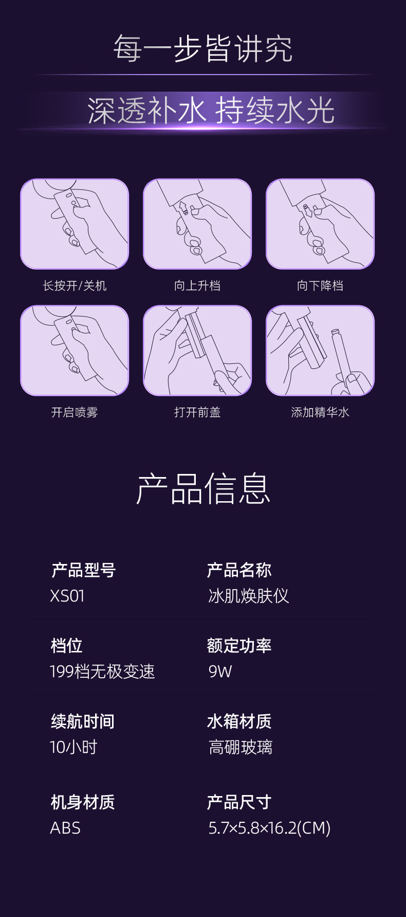 高速手持风扇喷雾嫩肤户外2025新款大风礼品女生迷你充电便携风扇详情14