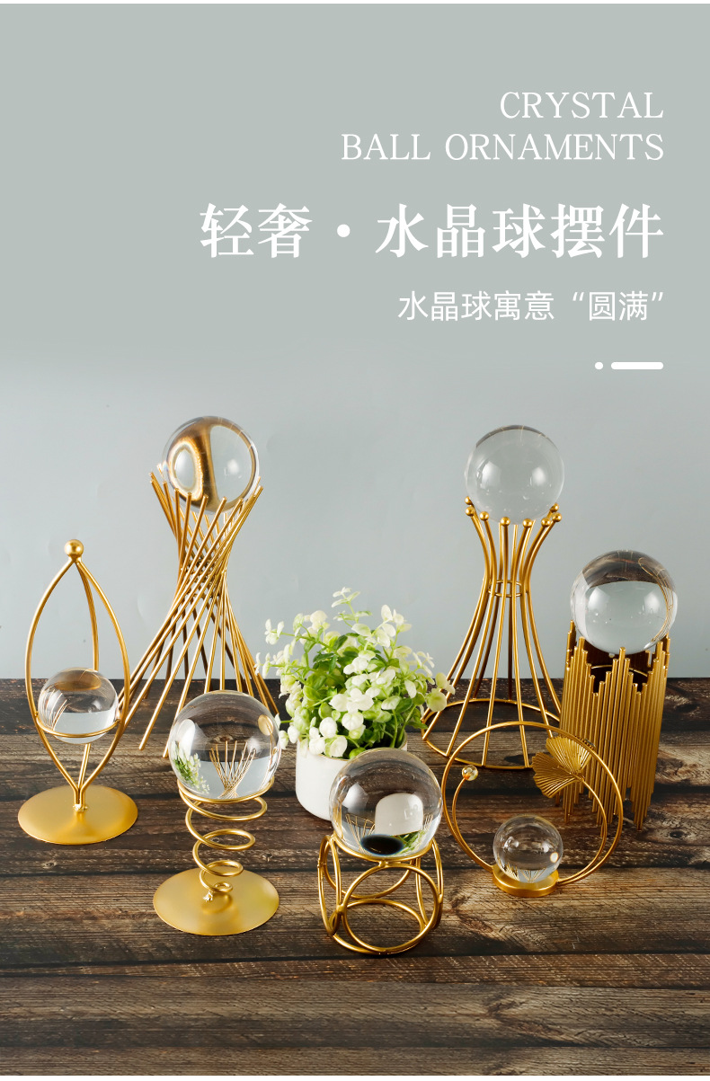 Wholesale of light luxury crystal ball handicrafts for home decoration, living room entrance, wine cabinet, office desk ornaments pic 4