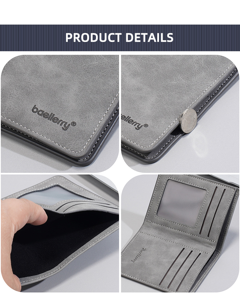 新款男士短款钱包跨境薄款磨砂皮商务两折钱夹高级感学生简约票夹详情20