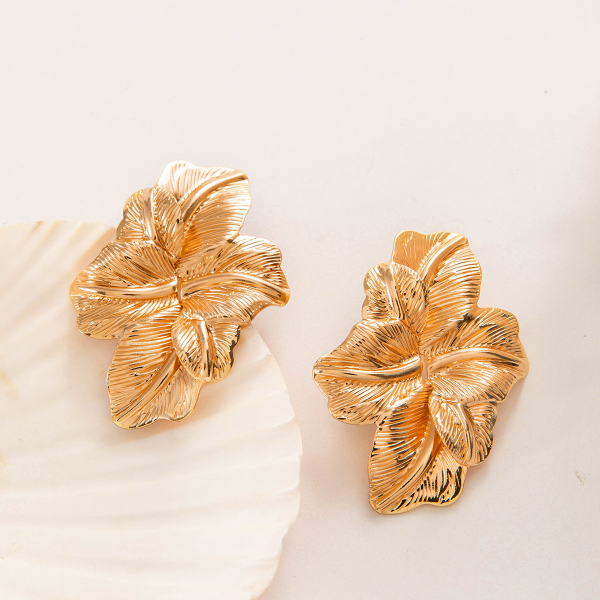 欧美跨境时尚八字麻花大水滴铁质耳环设计感几何方形扭纹耳坠耳饰详情28