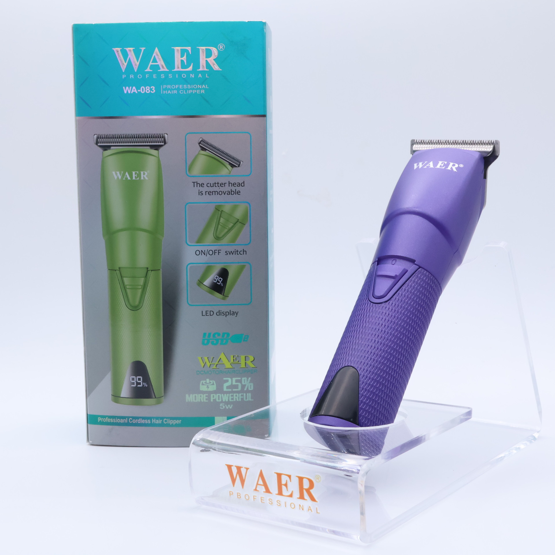 WAER新款电动理发剪雕刻不锈钢电推剪发廊专用大功率专业款电推子详情27