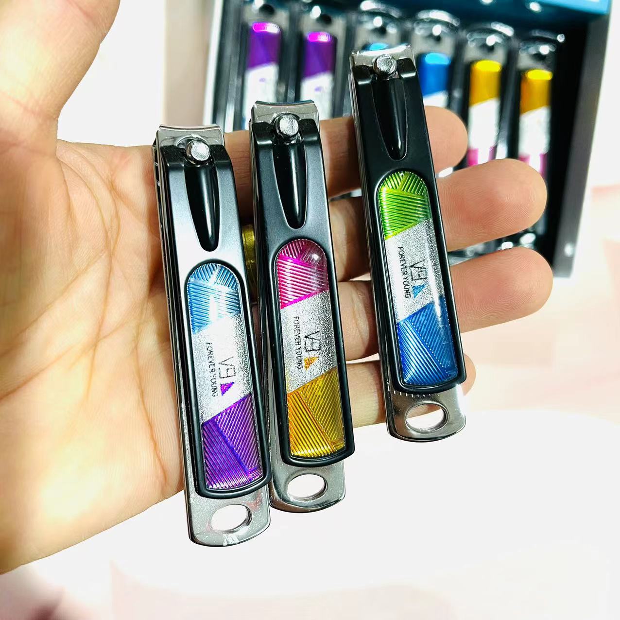 【 Office 】VT803D nail clippers 12 per box, 600 per piece. VT803D box-set flat nail clippers with file trimming knives, adult home flat nail clippers for nail care, 2 yuan pic 3