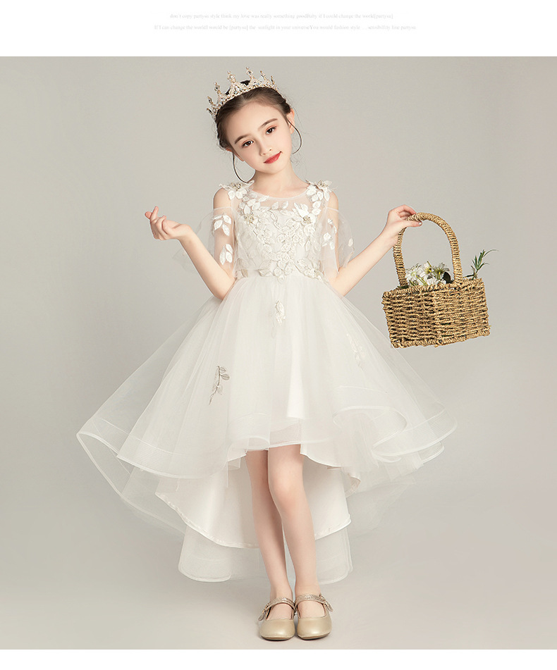 女童礼服洋气公主裙花童白纱婚纱裙主持人小女孩钢琴演出儿童礼服详情18