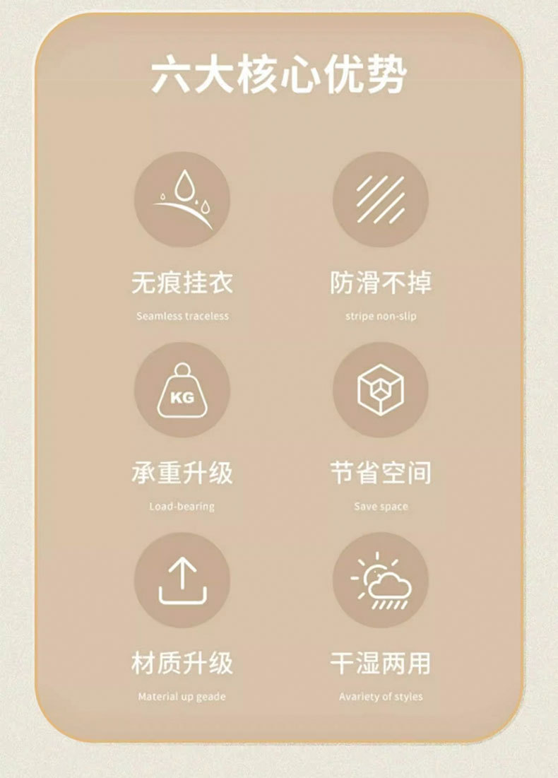 衣架加粗款无痕晾衣架宽肩防滑新款晾晒衣撑子塑料家用成人衣架子详情3