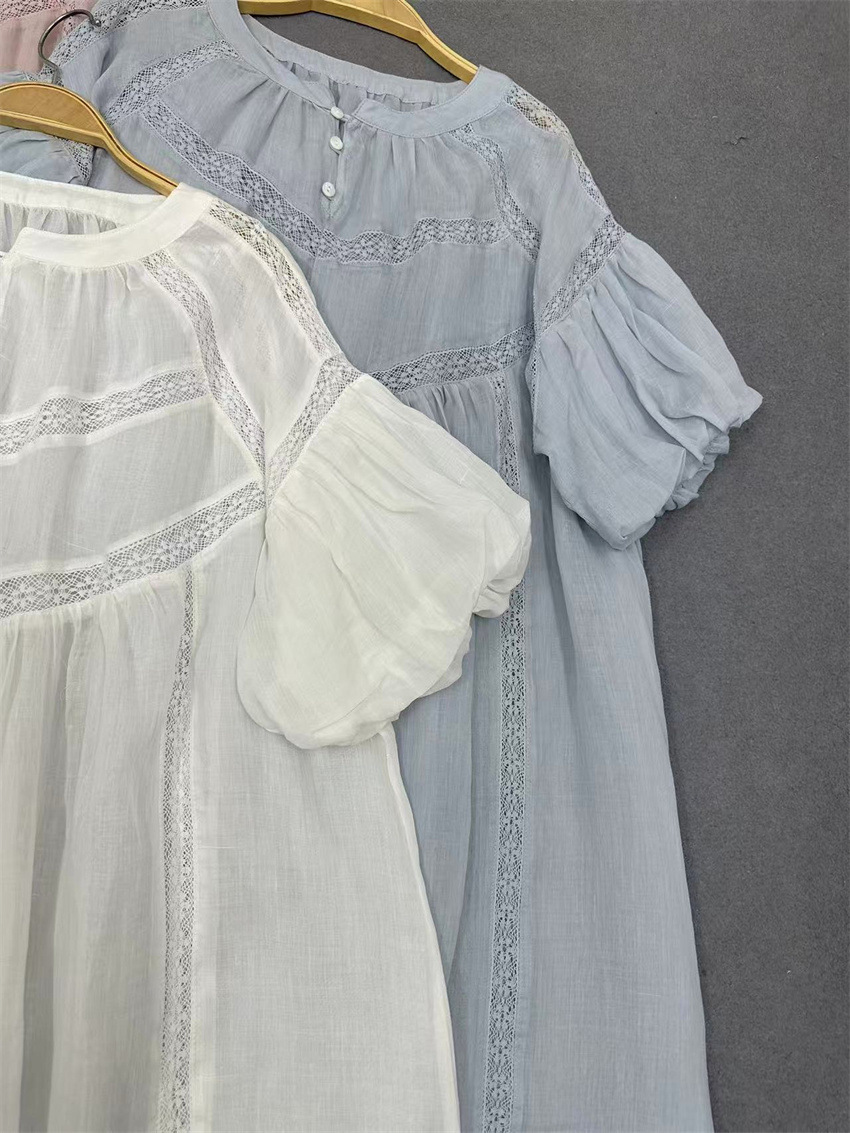 Japanese high-end brand 2025 Summer new style forest-themed artistic Japanese and Korean sweet high-quality ramie dress short sleeve pic 13