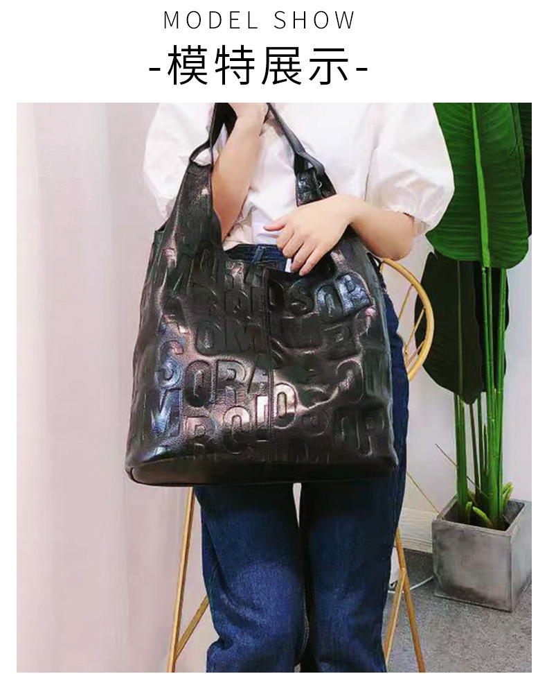 跨境托特包真皮女包新款大容量大包高级感头层牛皮通勤腋下单肩包详情12